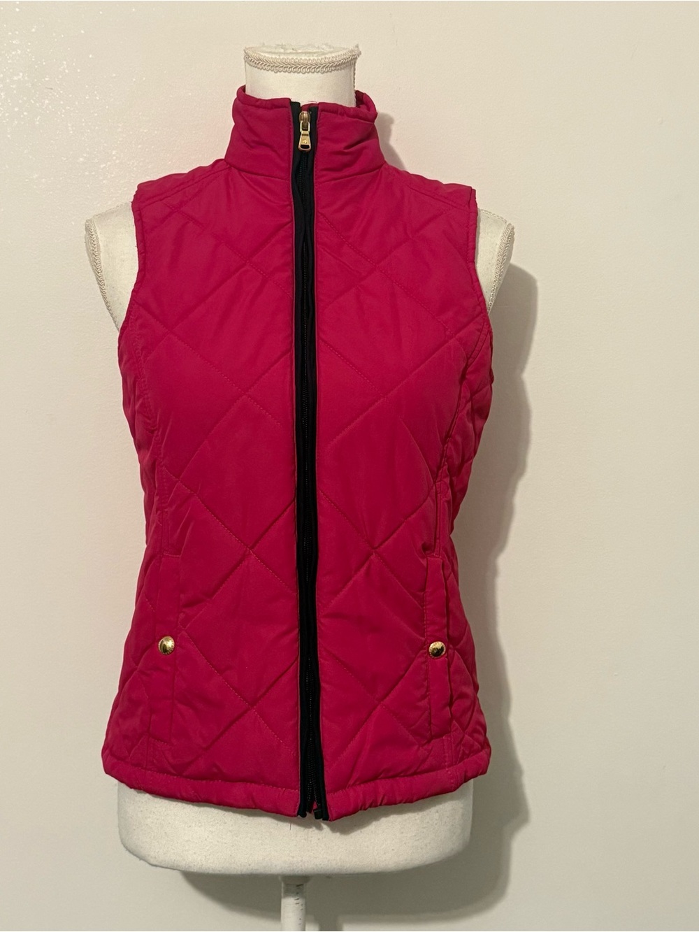 Lauren Ralph Lauren Pink Quilted Full Zip Puffer Vest Women’s Size Small